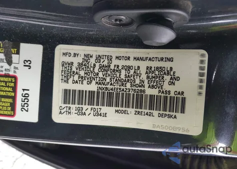 2010 Toyota Corolla S из США, поврежденный, VIN 1NXBU4EE5AZ376286